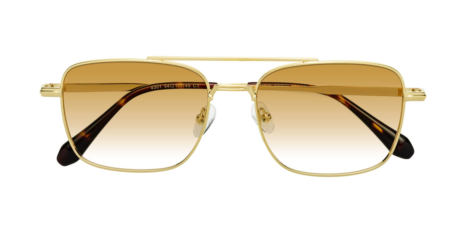 Folded Front of Dash in Gold with Champagne Gradient Lenses