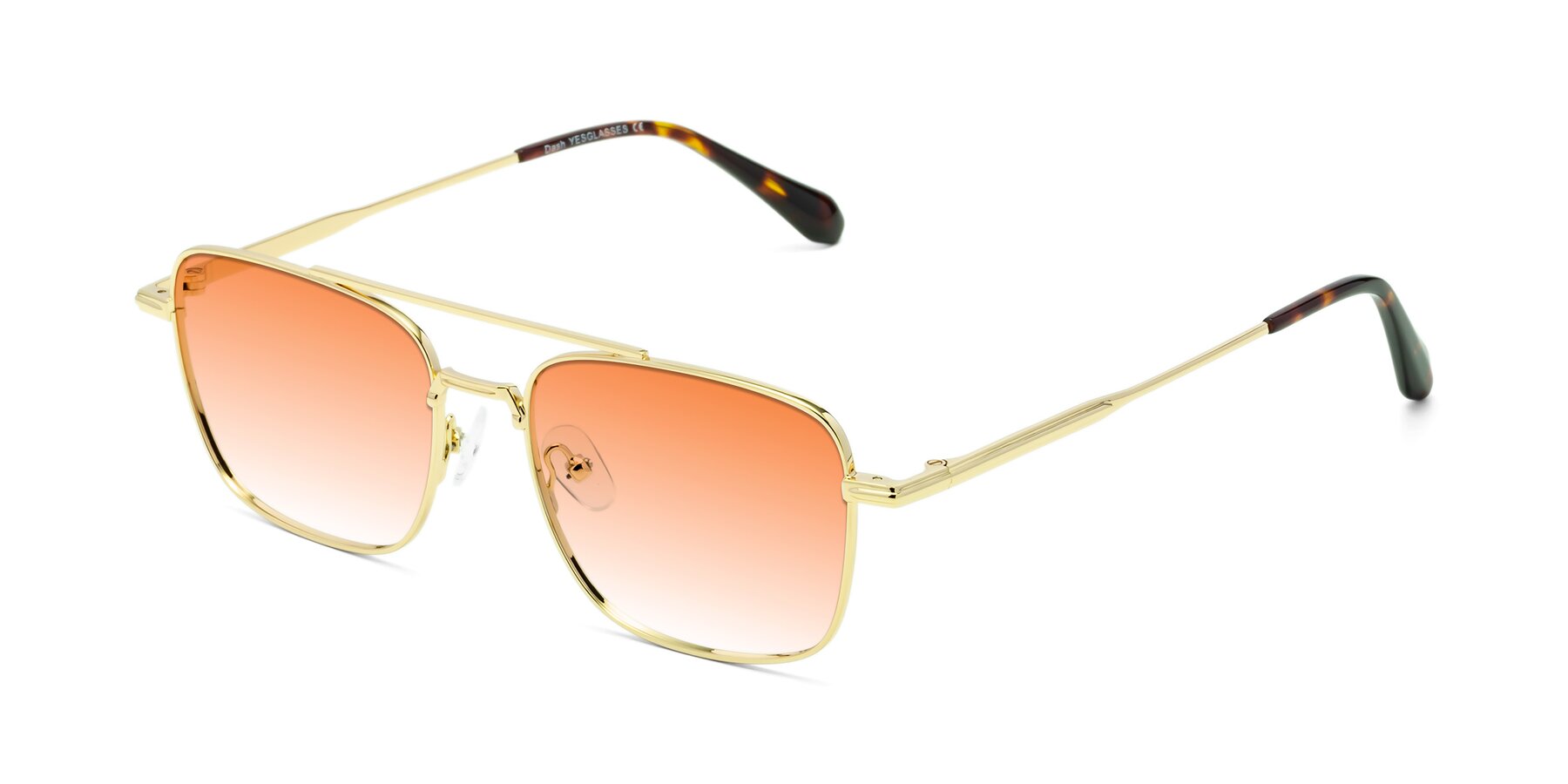 Angle of Dash in Gold with Orange Gradient Lenses