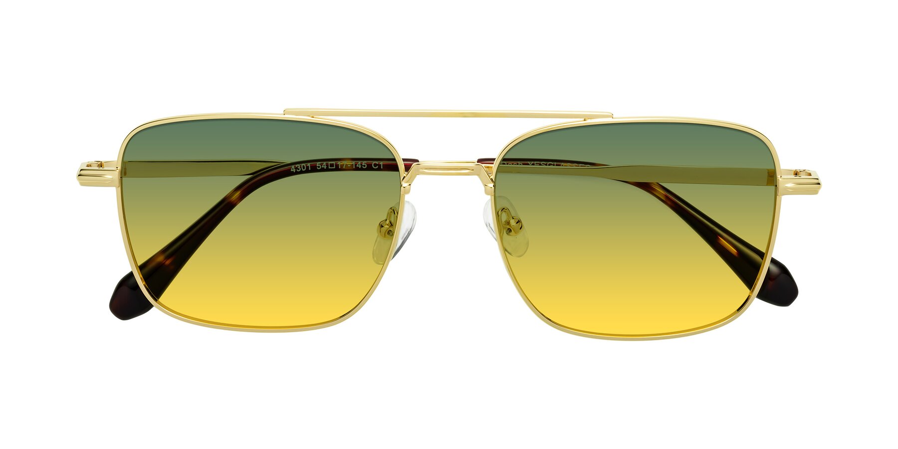 Folded Front of Dash in Gold with Green / Yellow Gradient Lenses