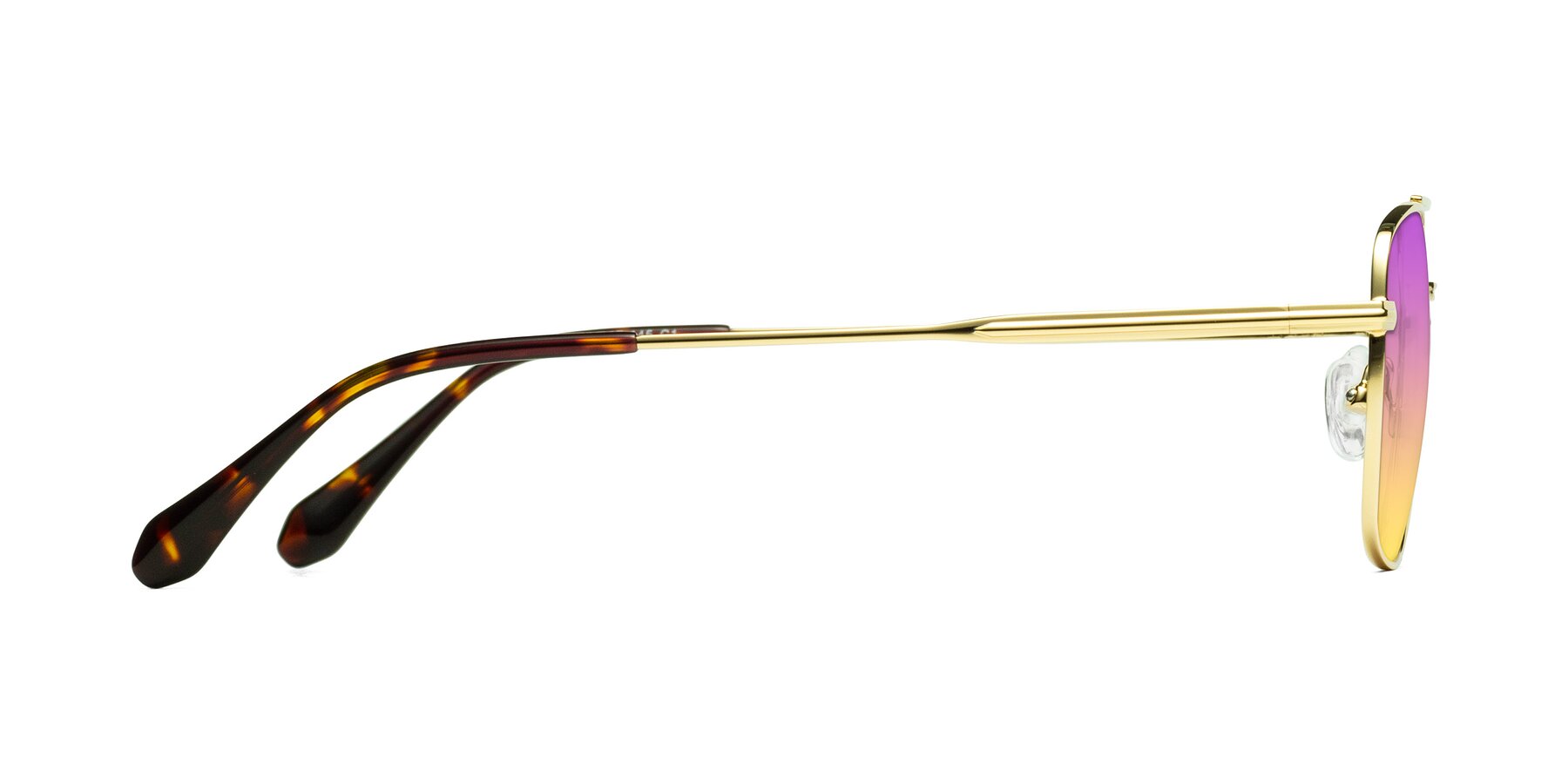 Side of Dash in Gold with Purple / Yellow Gradient Lenses