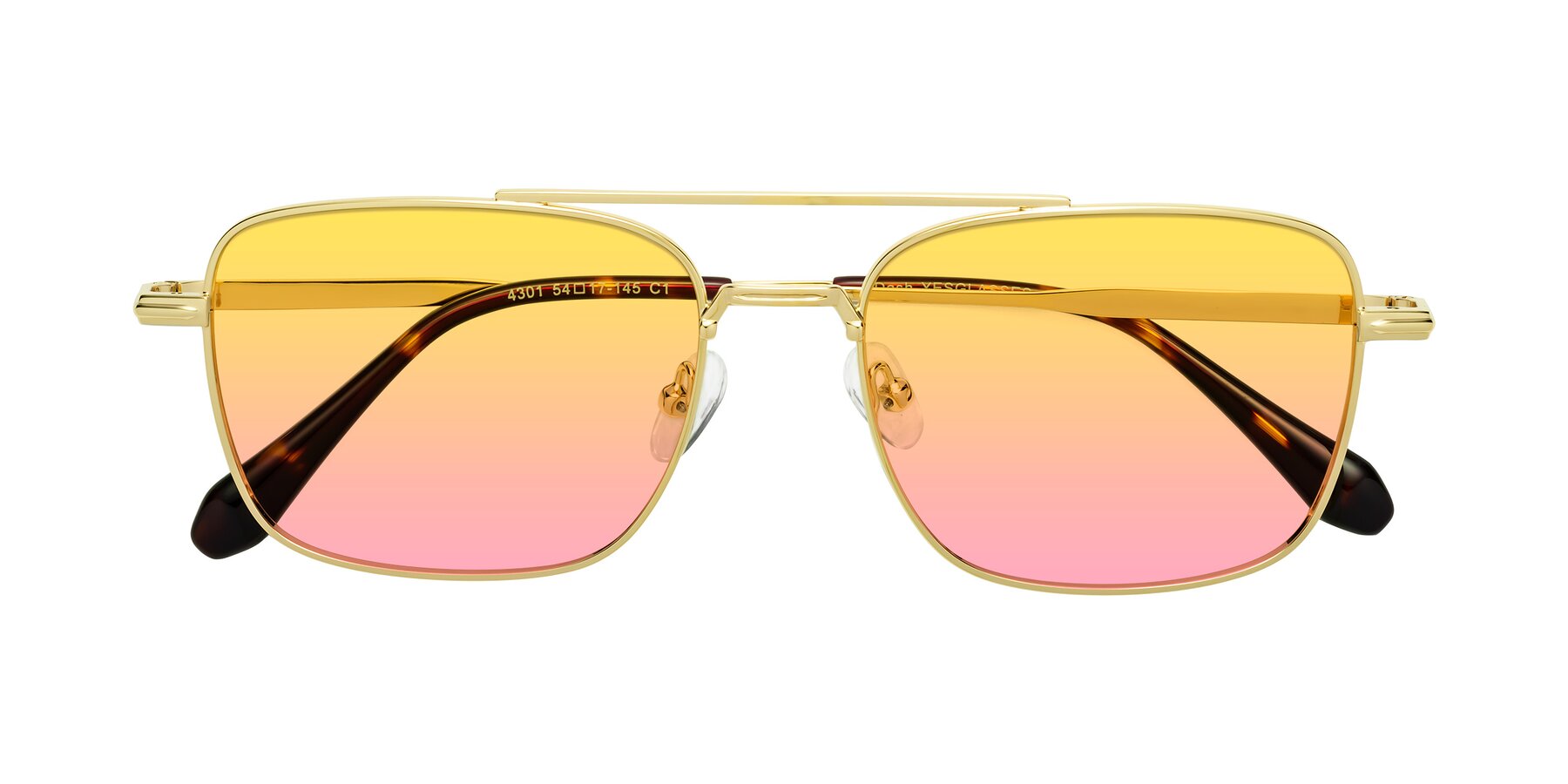 Folded Front of Dash in Gold with Yellow / Pink Gradient Lenses