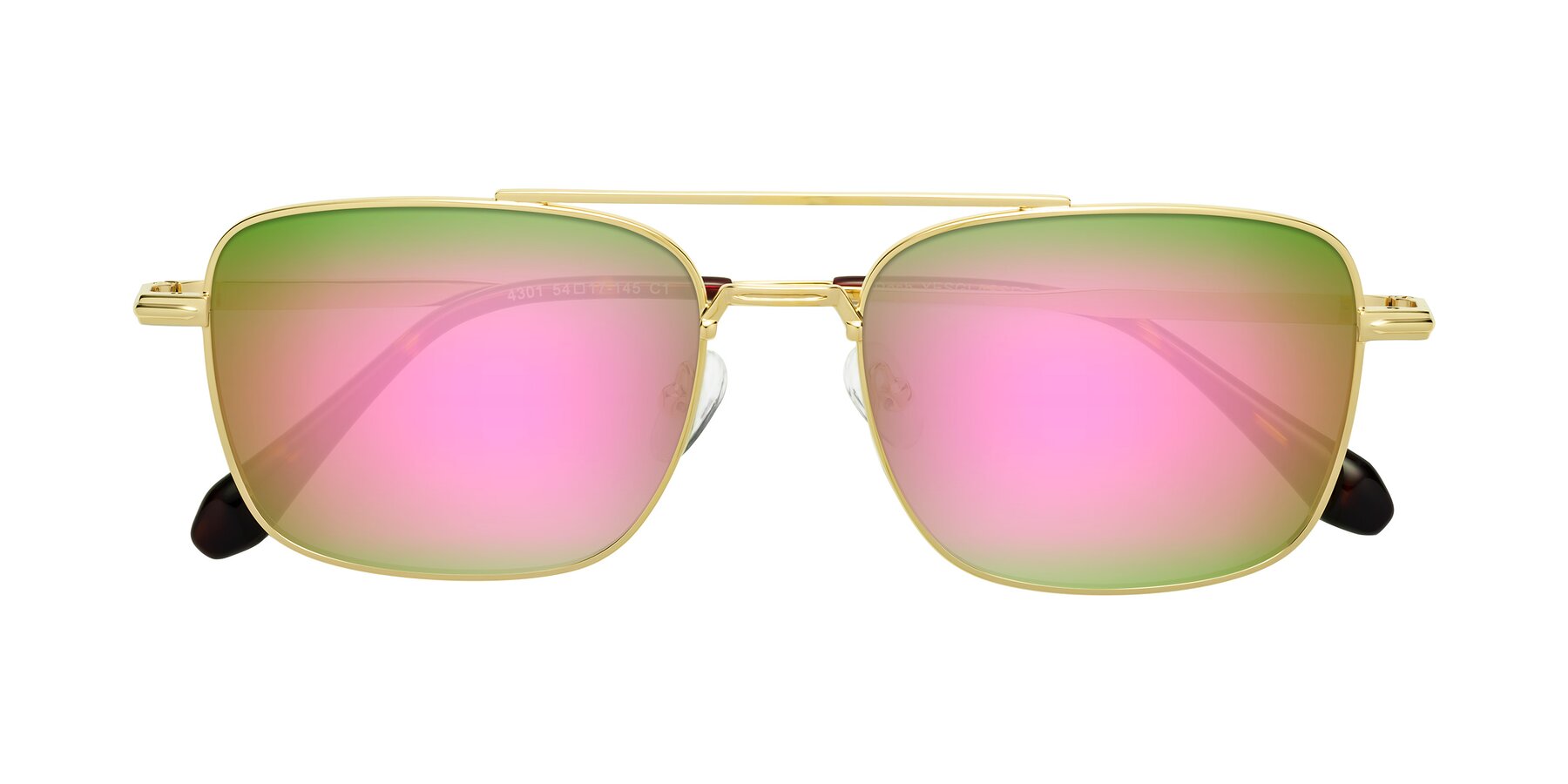 Folded Front of Dash in Gold with Pink Mirrored Lenses