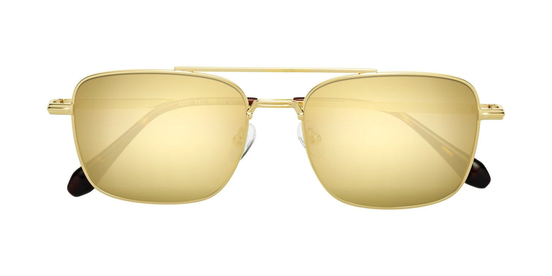 Folded Front of Dash in Gold with Gold Mirrored Lenses
