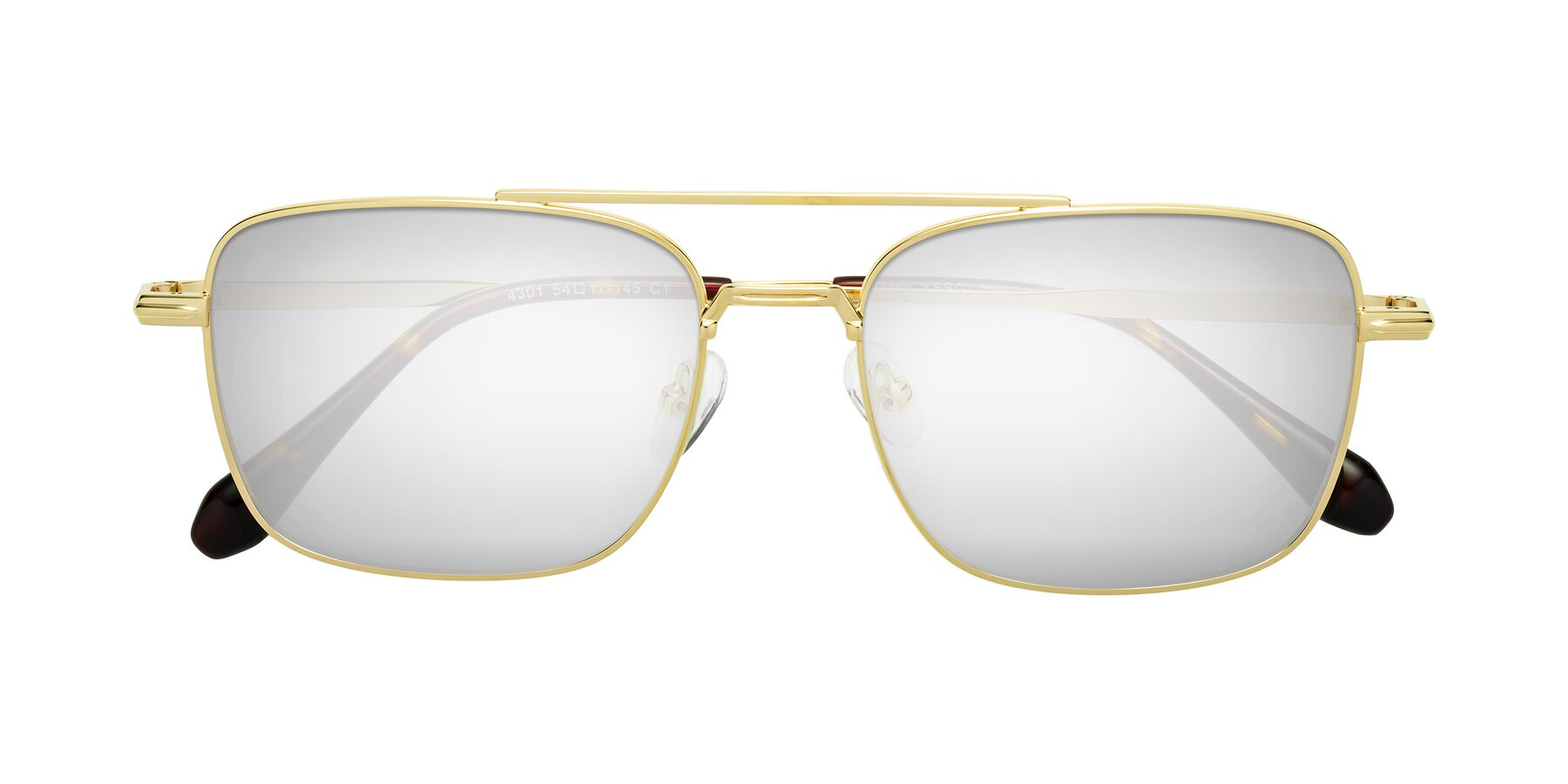 Folded Front of Dash in Gold with Silver Mirrored Lenses
