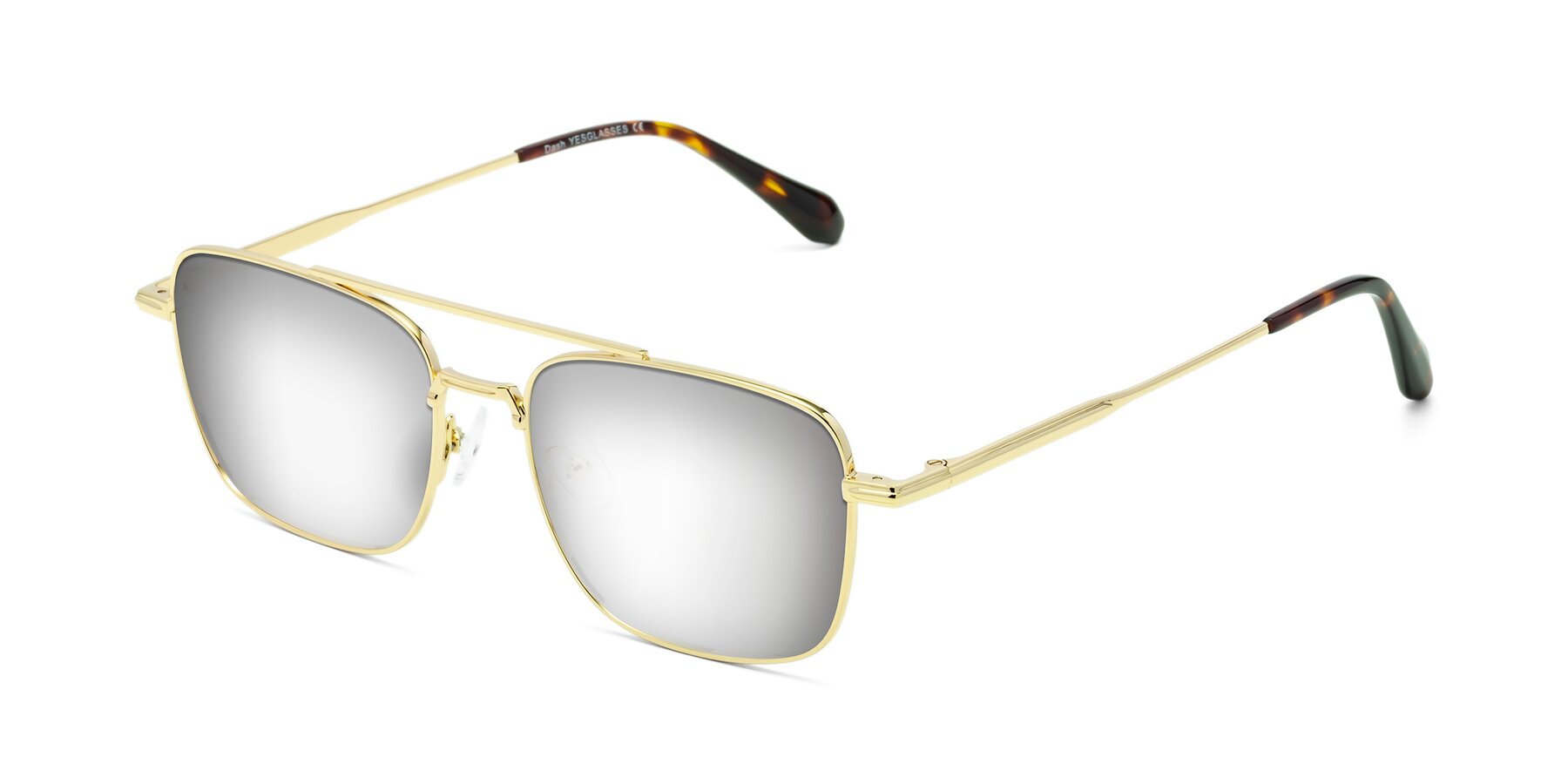 Angle of Dash in Gold with Silver Mirrored Lenses