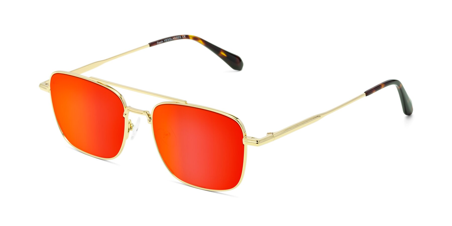 Angle of Dash in Gold with Red Gold Mirrored Lenses