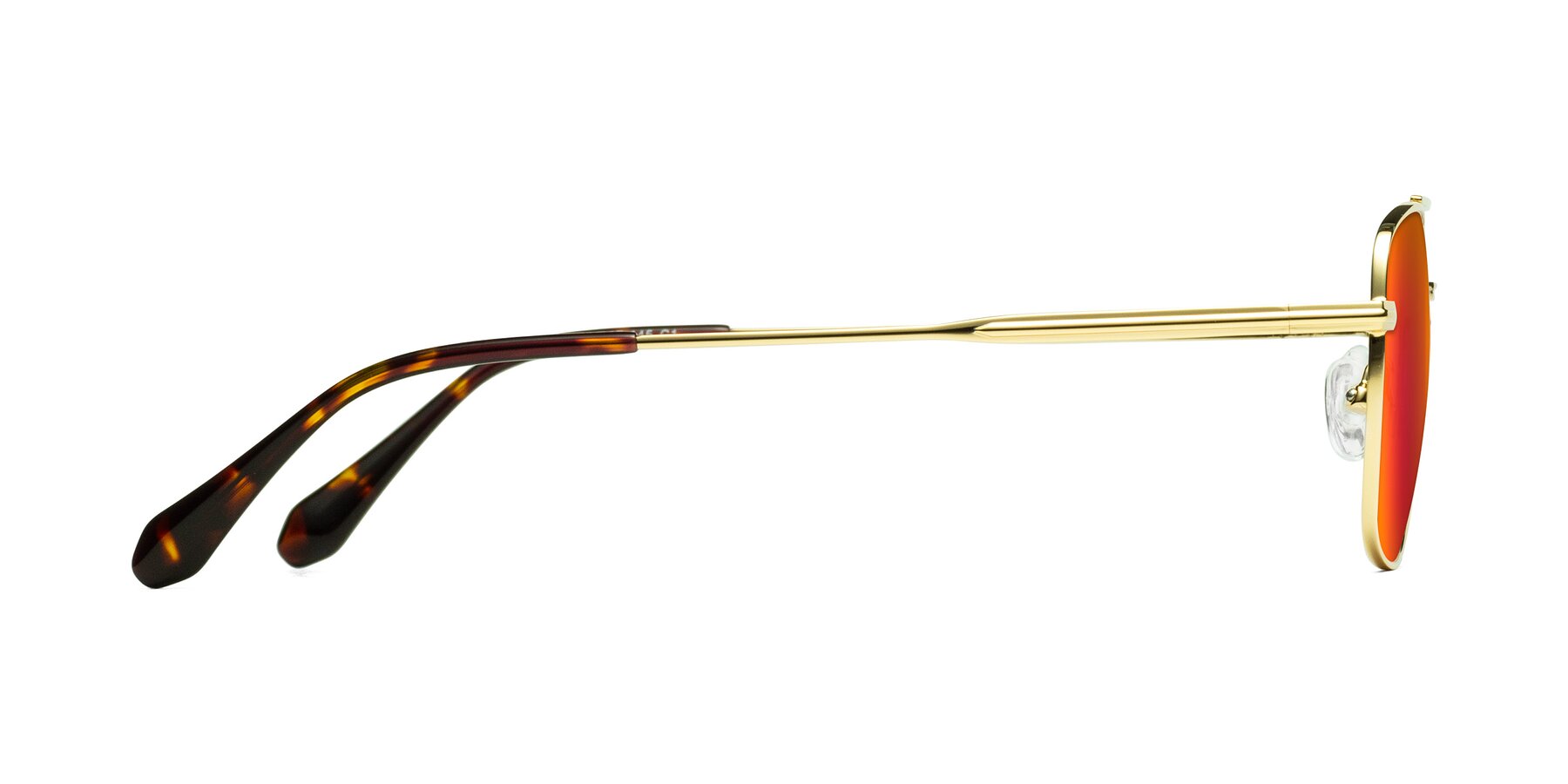 Side of Dash in Gold with Red Gold Mirrored Lenses