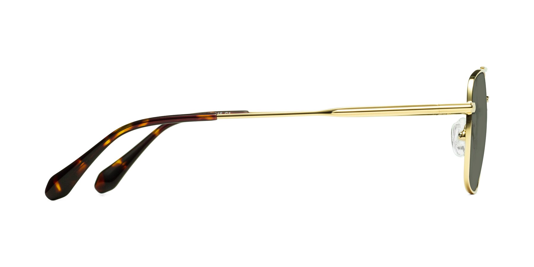 Grandpa Lenses - Metal Dash Double Sunwear Bridge Sunglasses Gold Gray with Polarized