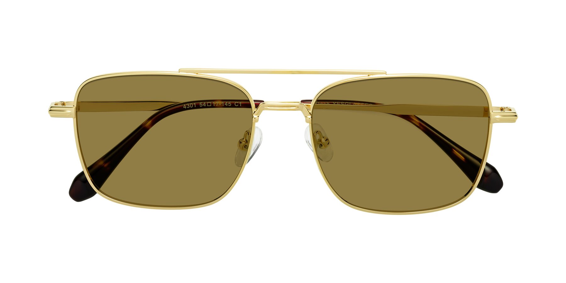 Folded Front of Dash in Gold with Brown Polarized Lenses