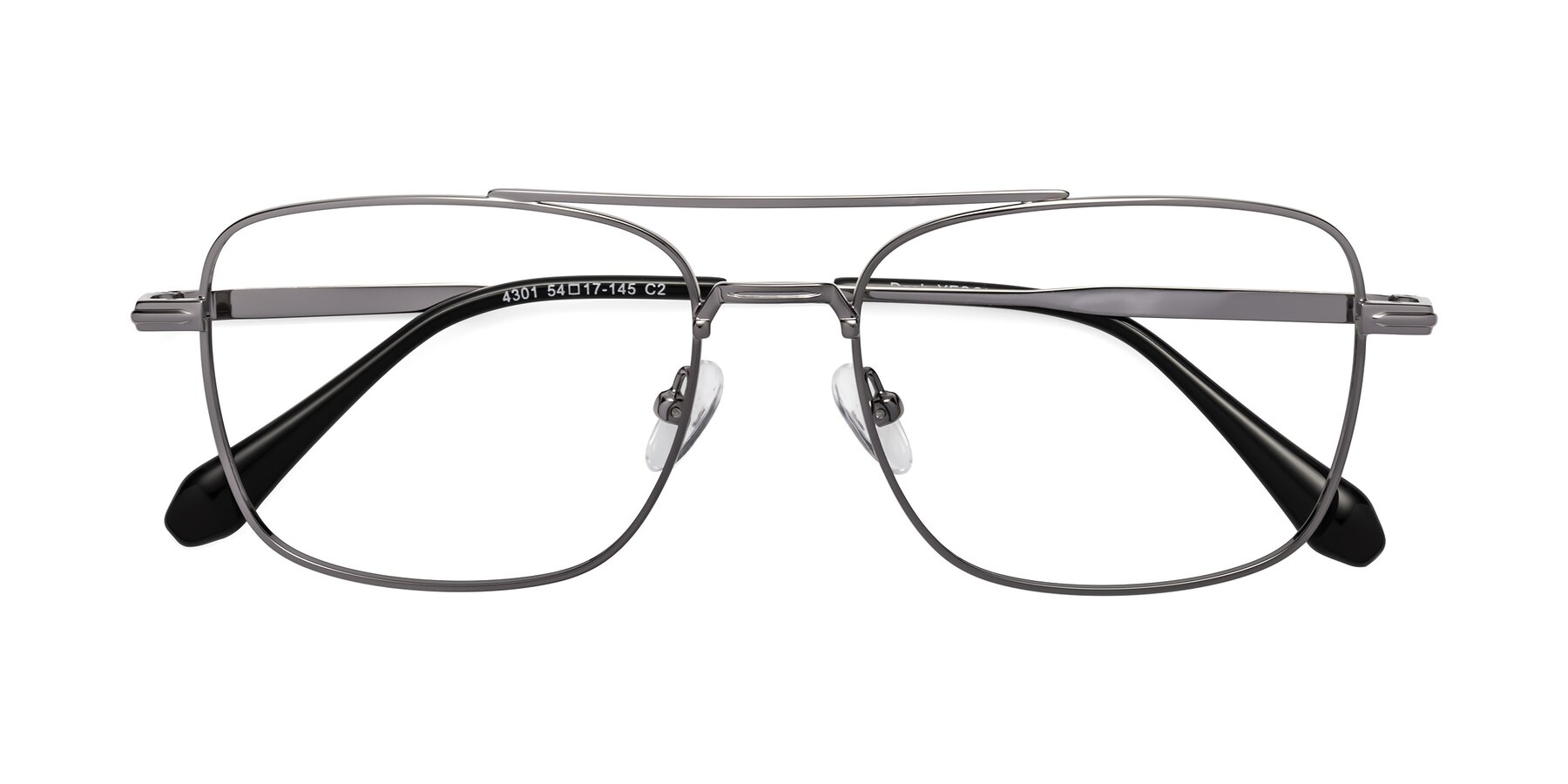 Folded Front of Dash in Gunmetal with Clear Eyeglass Lenses