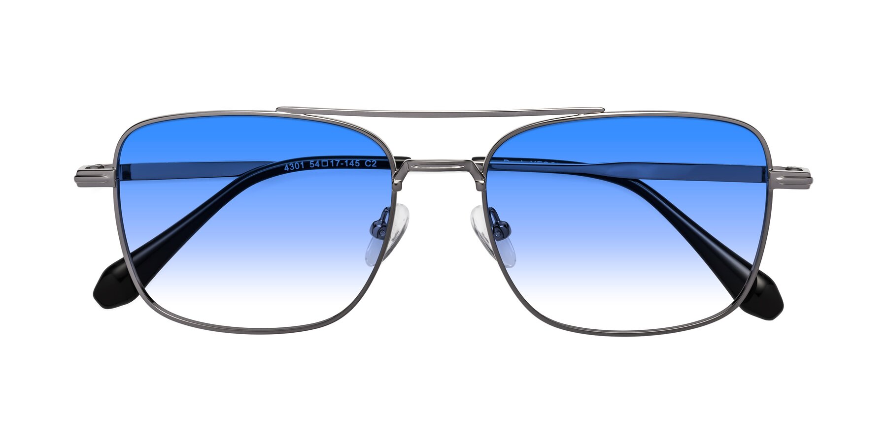 Folded Front of Dash in Gunmetal with Blue Gradient Lenses