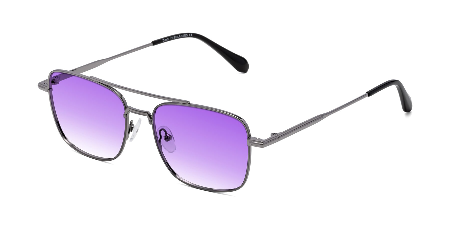 Angle of Dash in Gunmetal with Purple Gradient Lenses