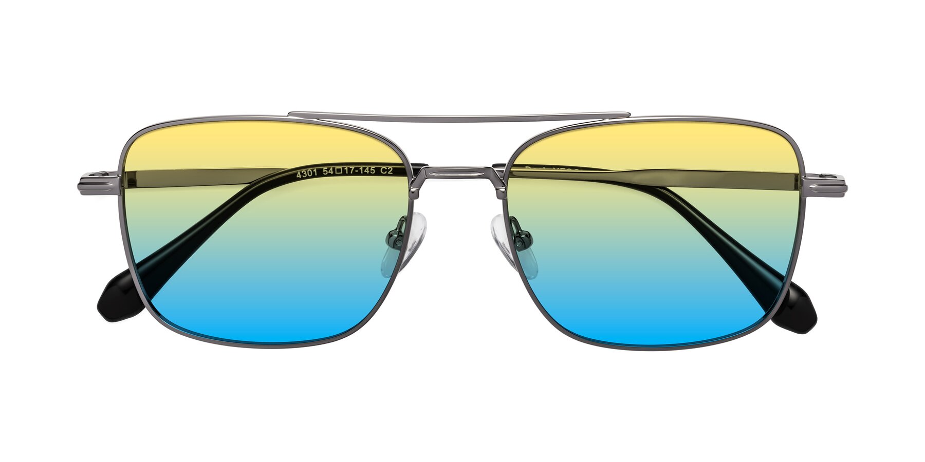 Folded Front of Dash in Gunmetal with Yellow / Blue Gradient Lenses