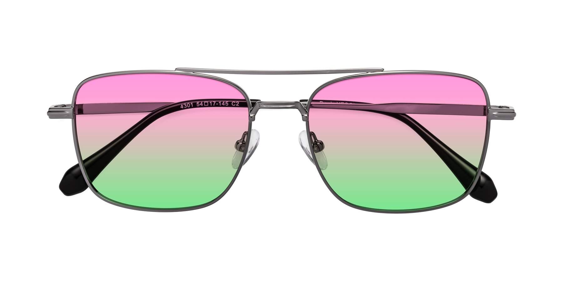 Folded Front of Dash in Gunmetal with Pink / Green Gradient Lenses