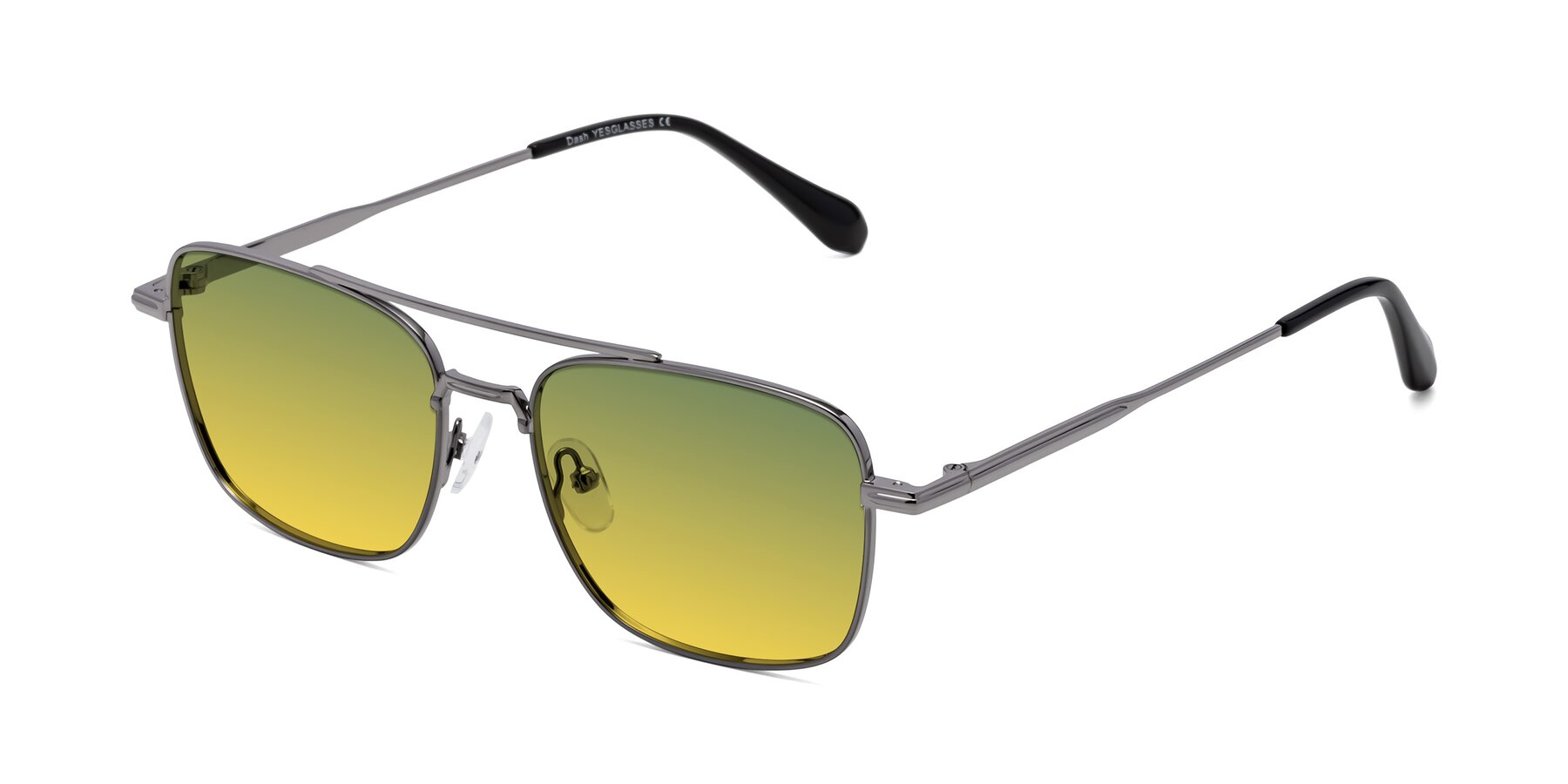 Angle of Dash in Gunmetal with Green / Yellow Gradient Lenses