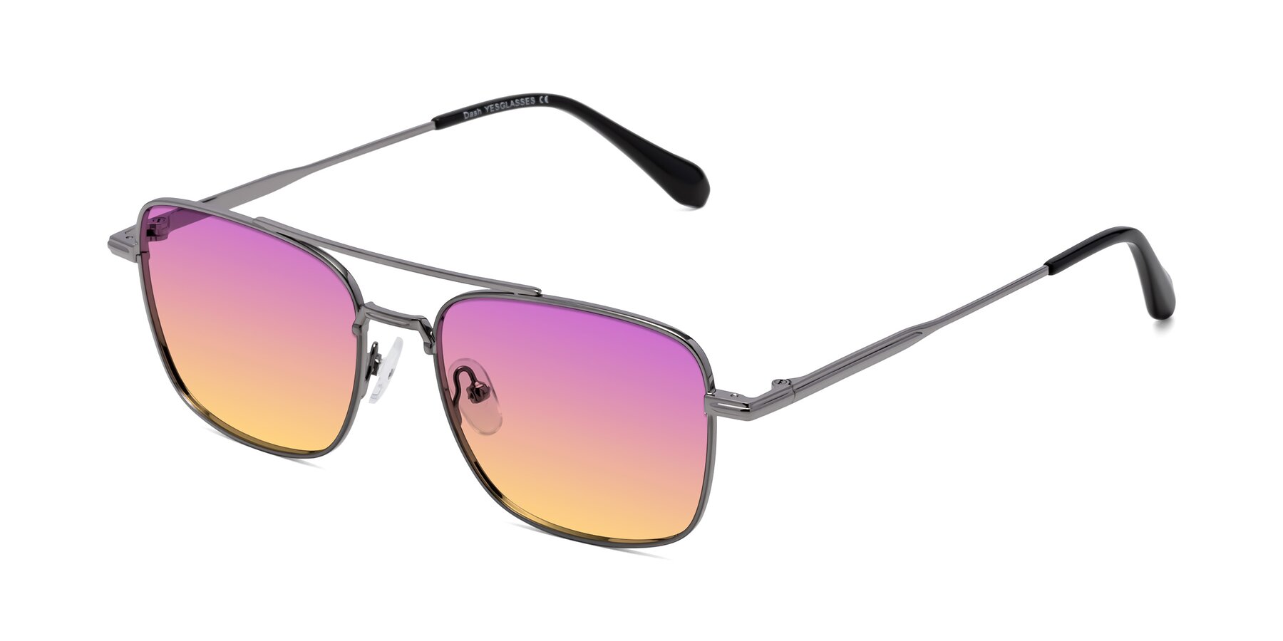 Angle of Dash in Gunmetal with Purple / Yellow Gradient Lenses