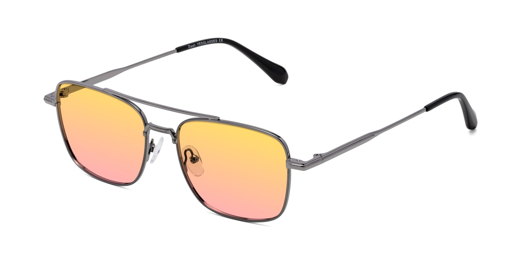 Angle of Dash in Gunmetal with Yellow / Pink Gradient Lenses