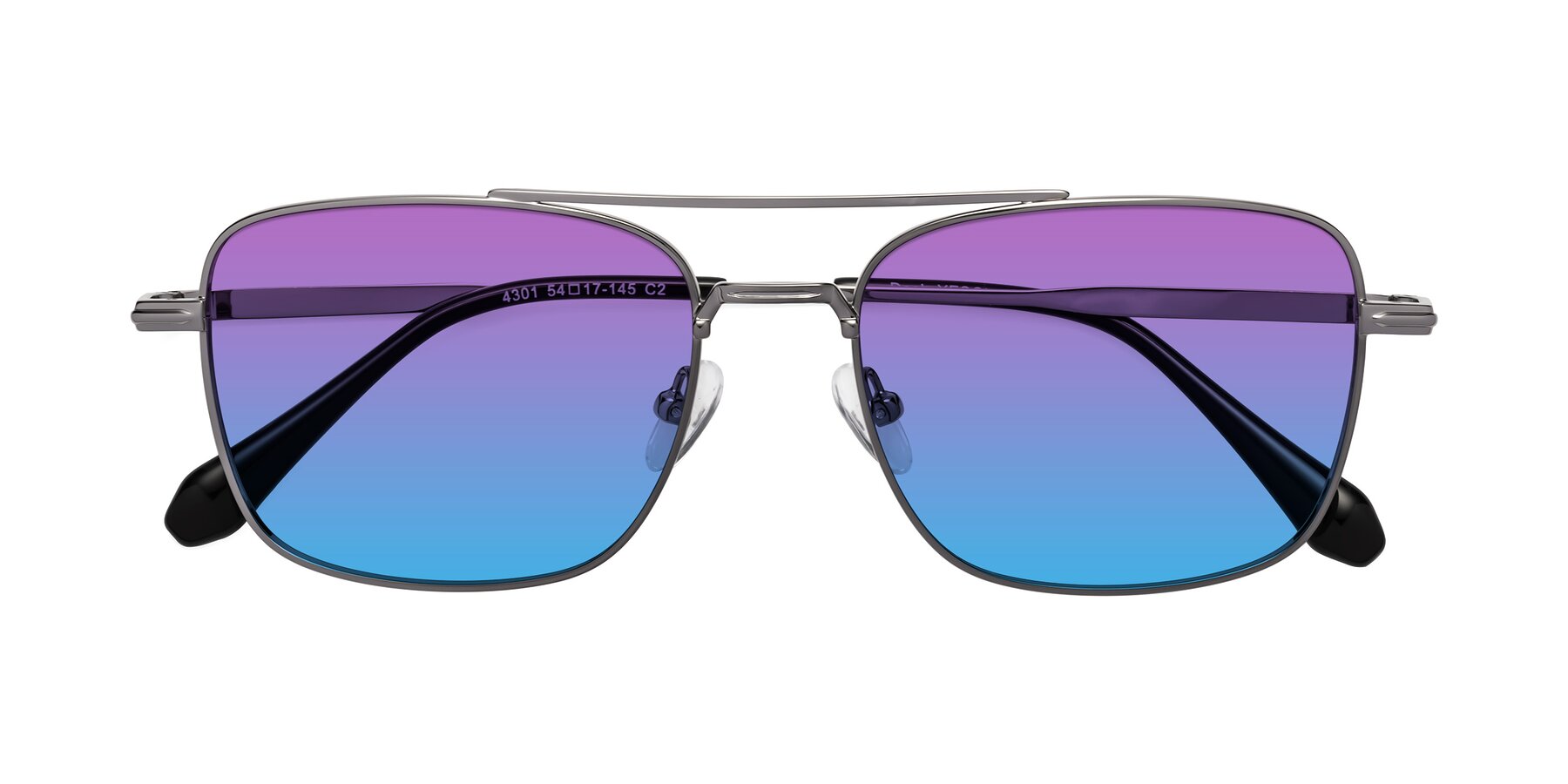 Folded Front of Dash in Gunmetal with Purple / Blue Gradient Lenses