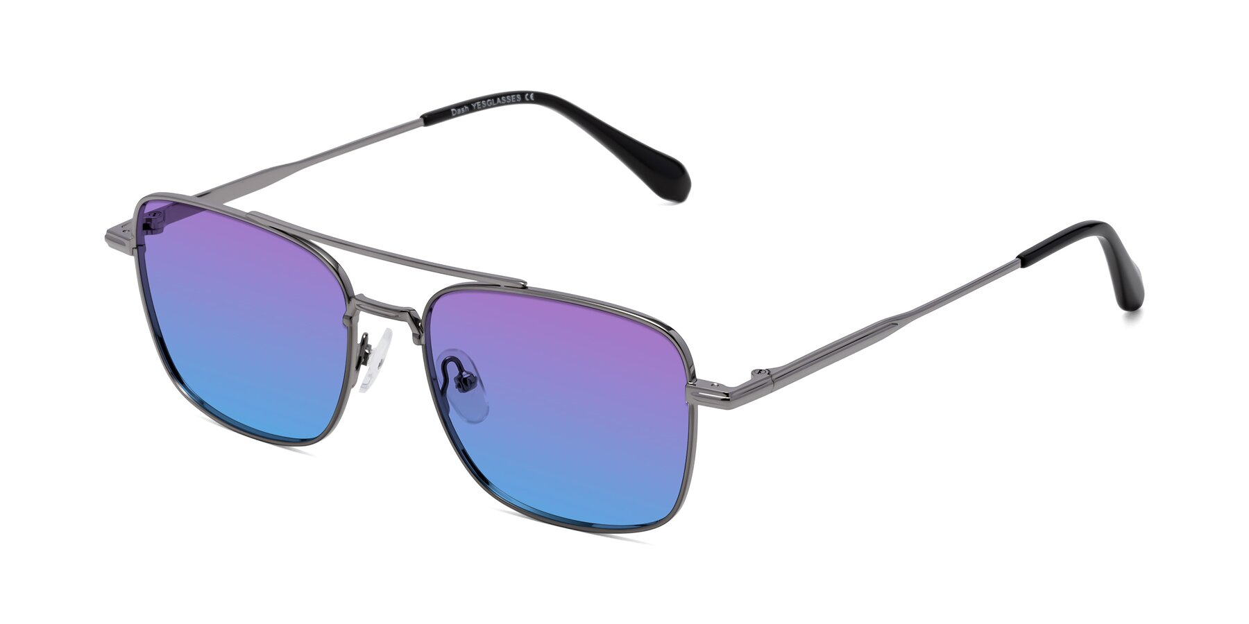 Angle of Dash in Gunmetal with Purple / Blue Gradient Lenses
