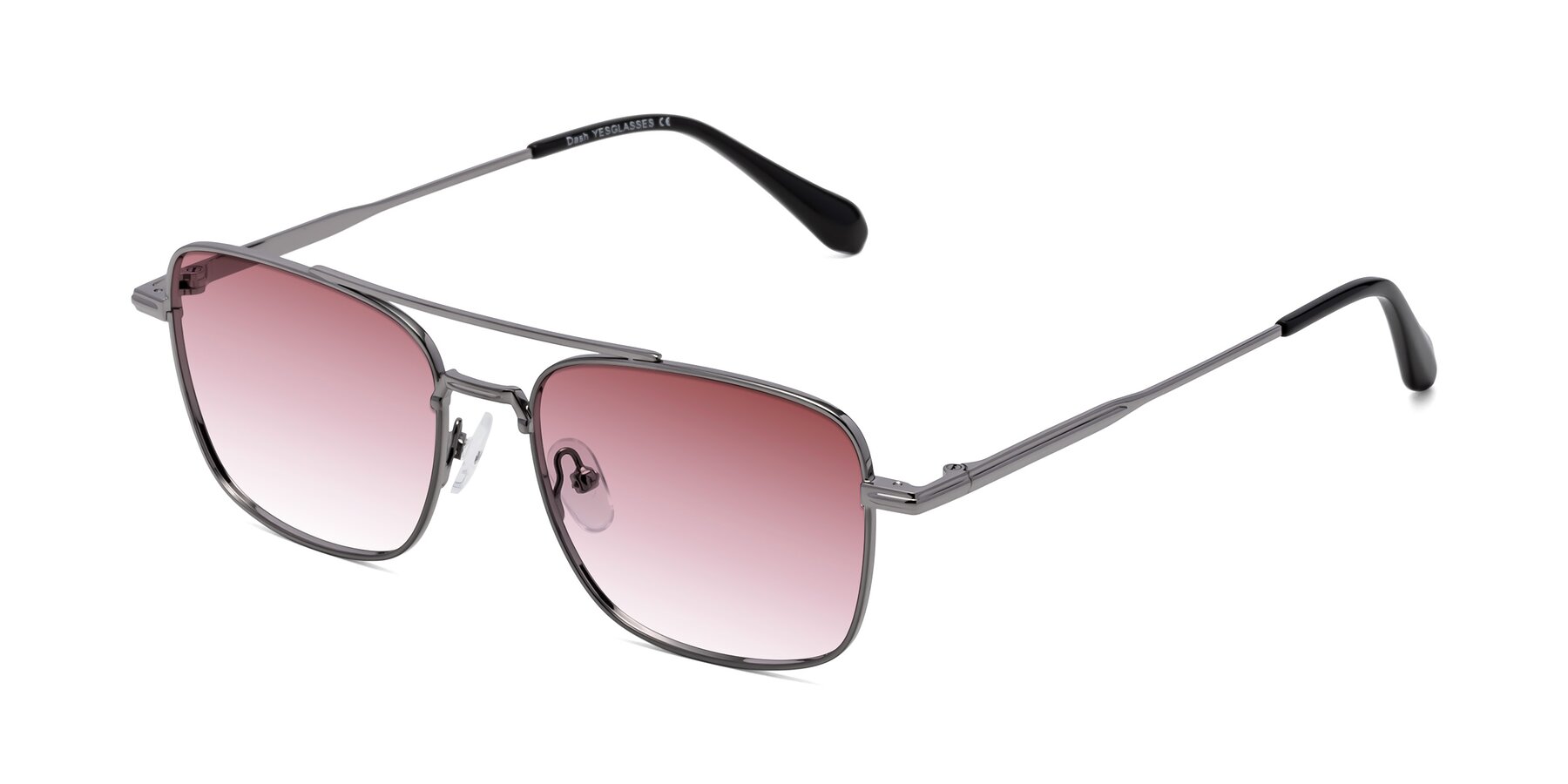 Angle of Dash in Gunmetal with Garnet Gradient Lenses