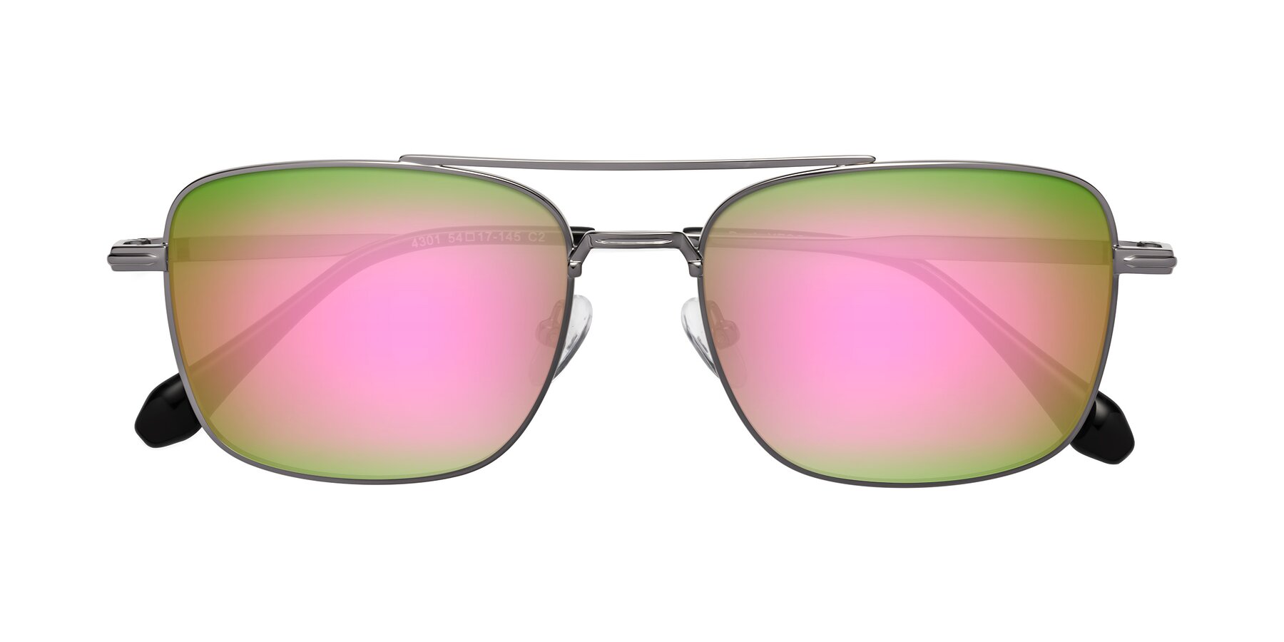 Folded Front of Dash in Gunmetal with Pink Mirrored Lenses