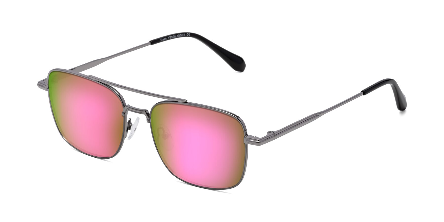Angle of Dash in Gunmetal with Pink Mirrored Lenses