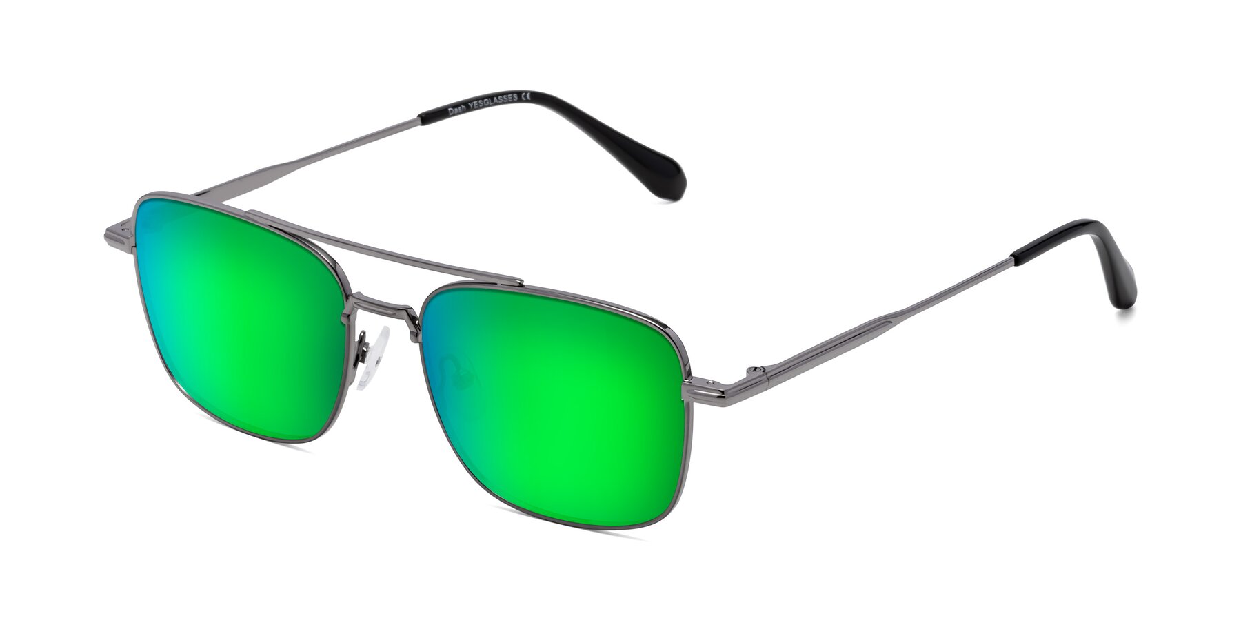 Angle of Dash in Gunmetal with Green Mirrored Lenses