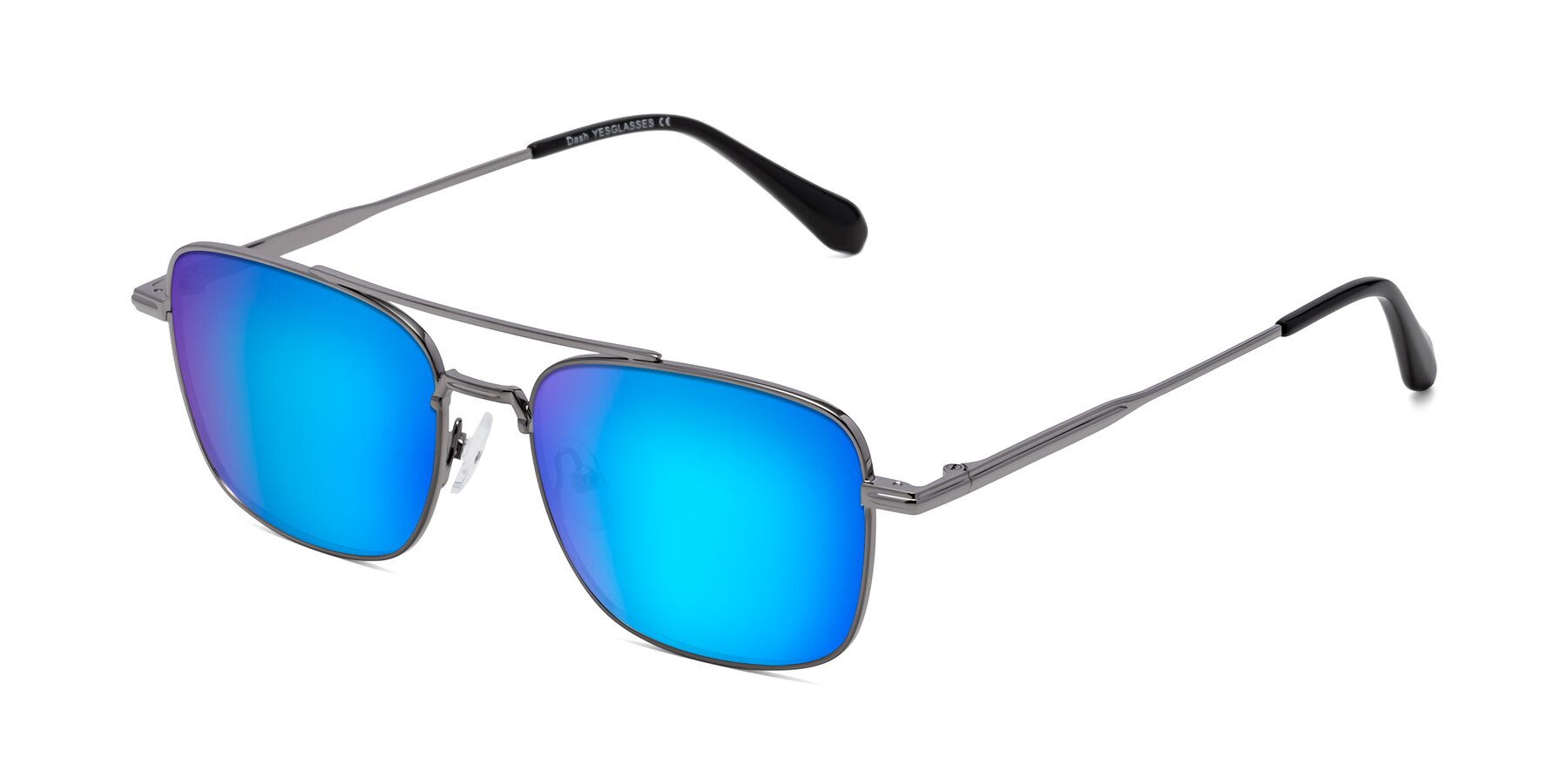 Angle of Dash in Gunmetal with Blue Mirrored Lenses