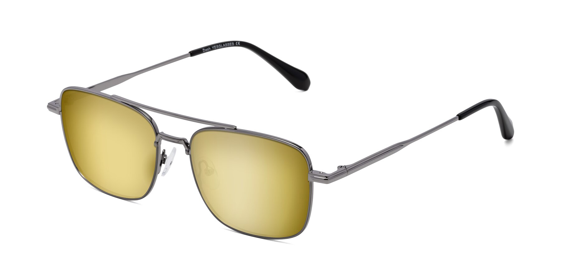 Angle of Dash in Gunmetal with Gold Mirrored Lenses