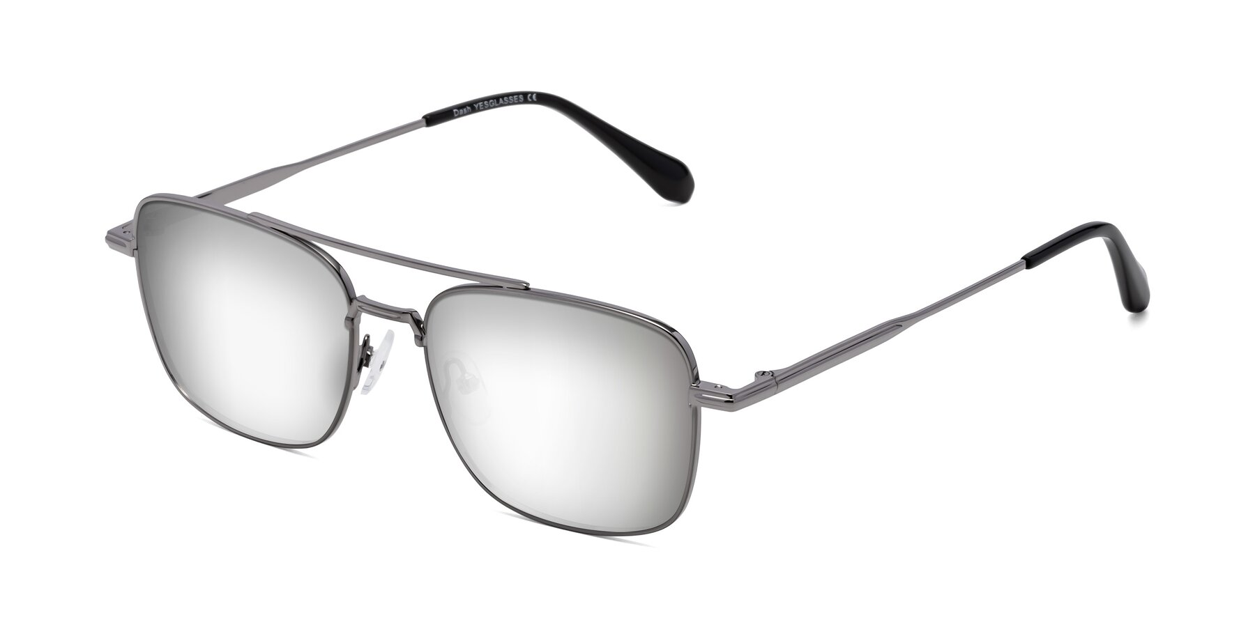 Angle of Dash in Gunmetal with Silver Mirrored Lenses