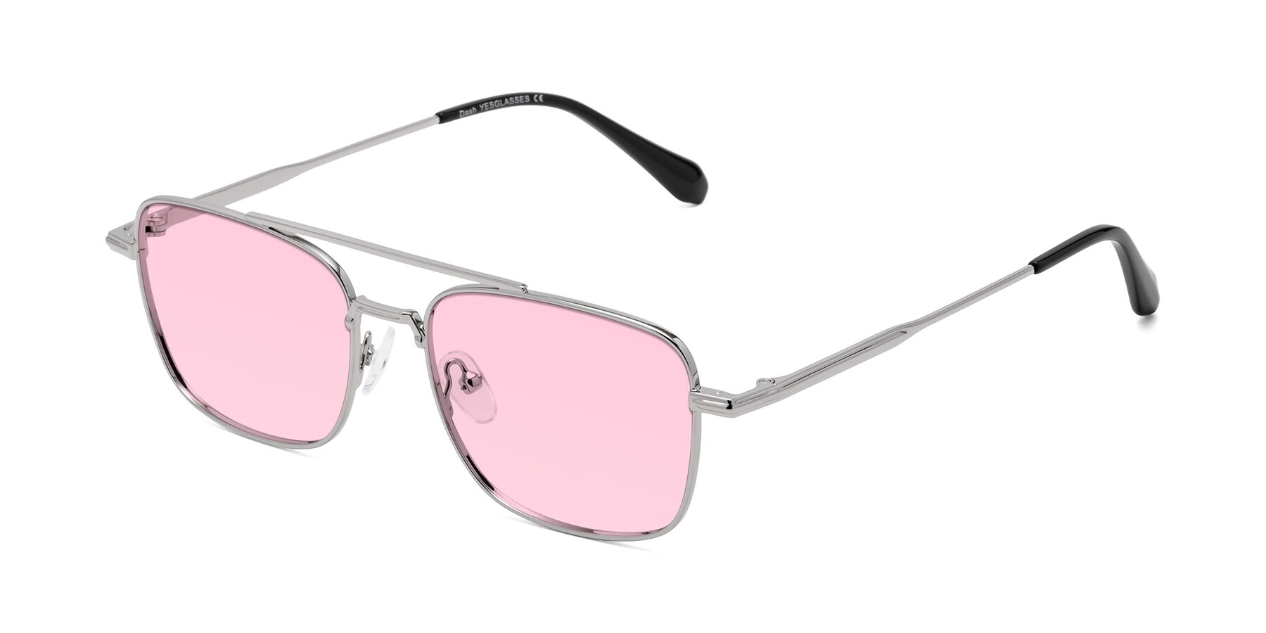 Angle of Dash in Silver with Light Pink Tinted Lenses