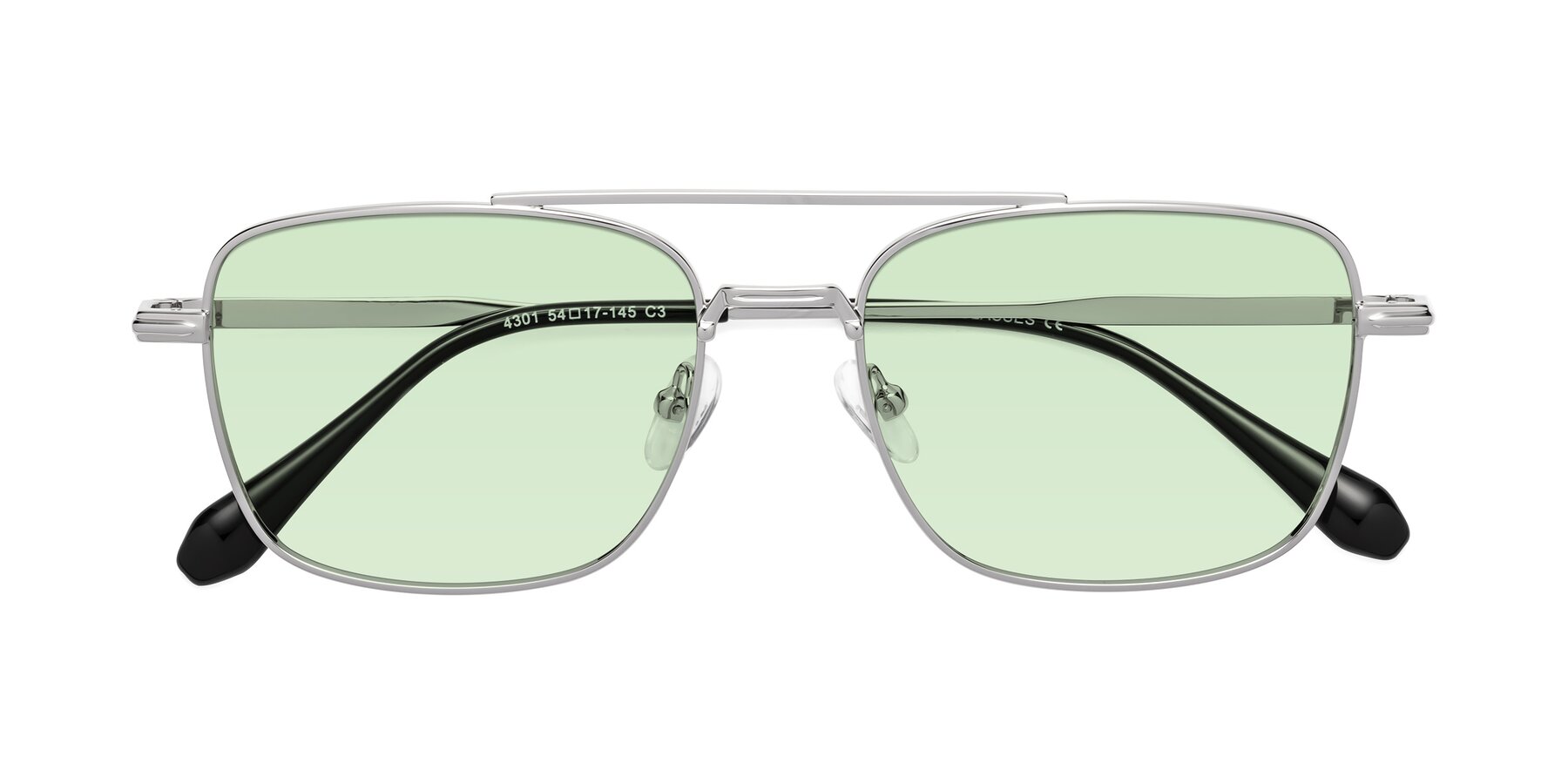 Folded Front of Dash in Silver with Light Green Tinted Lenses