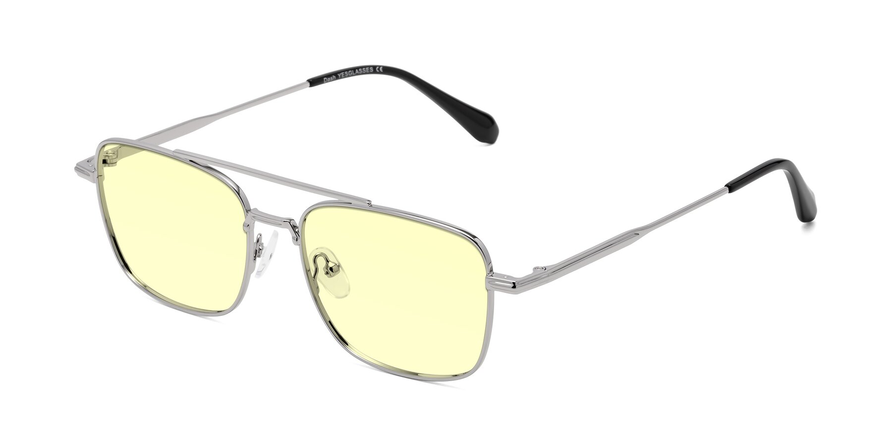 Angle of Dash in Silver with Light Yellow Tinted Lenses