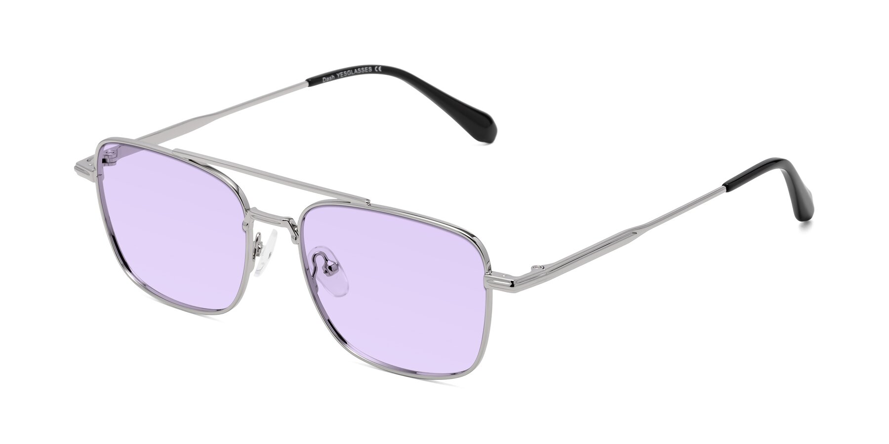 Angle of Dash in Silver with Light Purple Tinted Lenses
