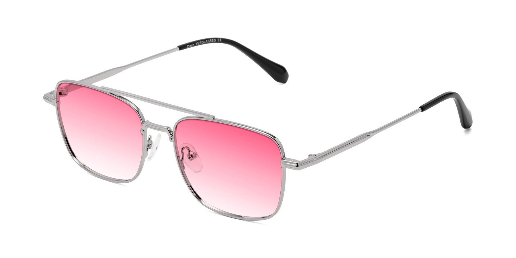 Angle of Dash in Silver with Pink Gradient Lenses