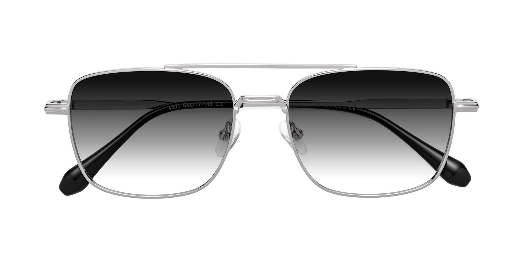 Folded Front of Dash in Silver with Gray Gradient Lenses