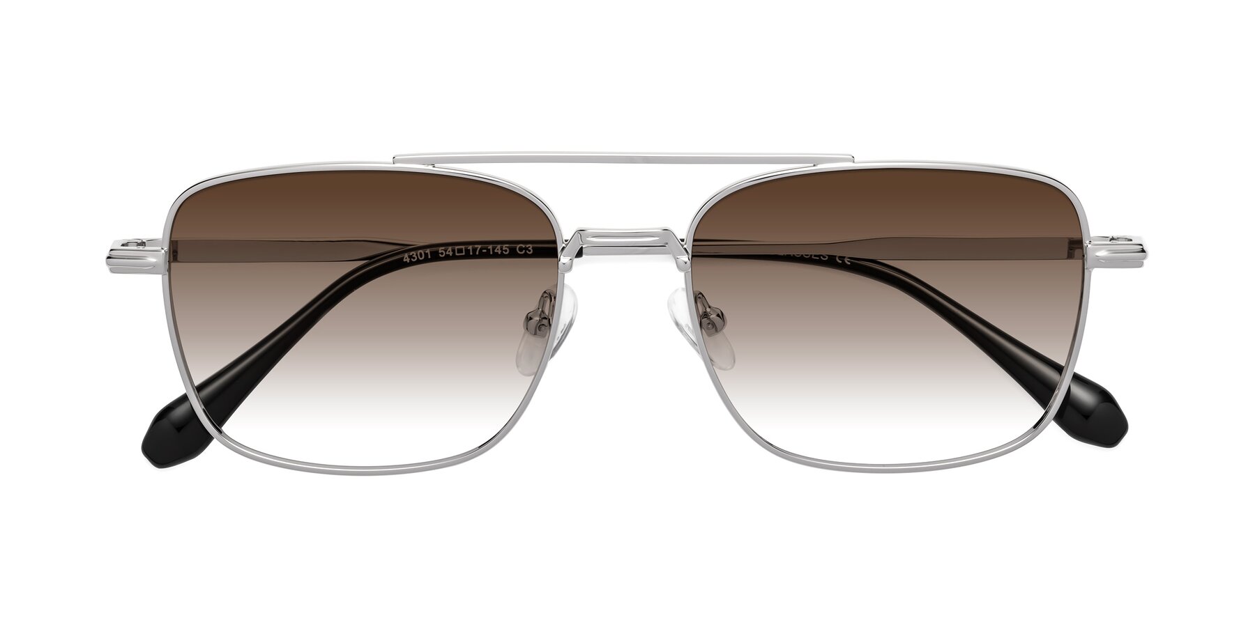 Folded Front of Dash in Silver with Brown Gradient Lenses