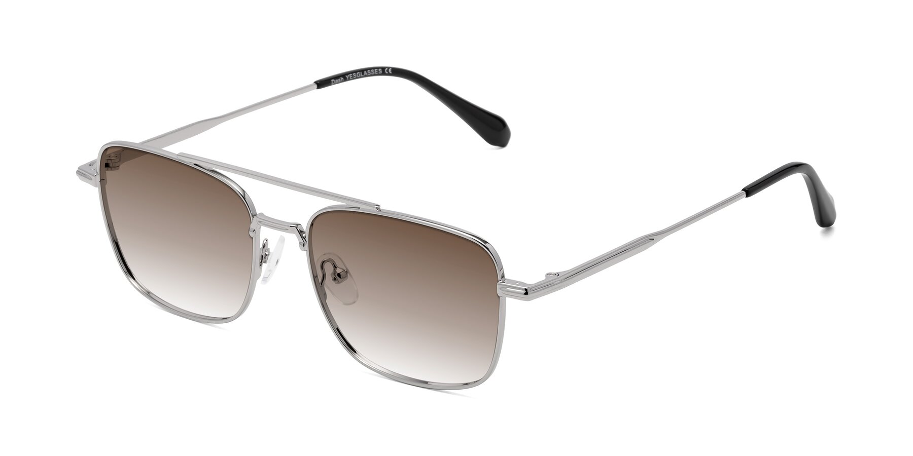Angle of Dash in Silver with Brown Gradient Lenses