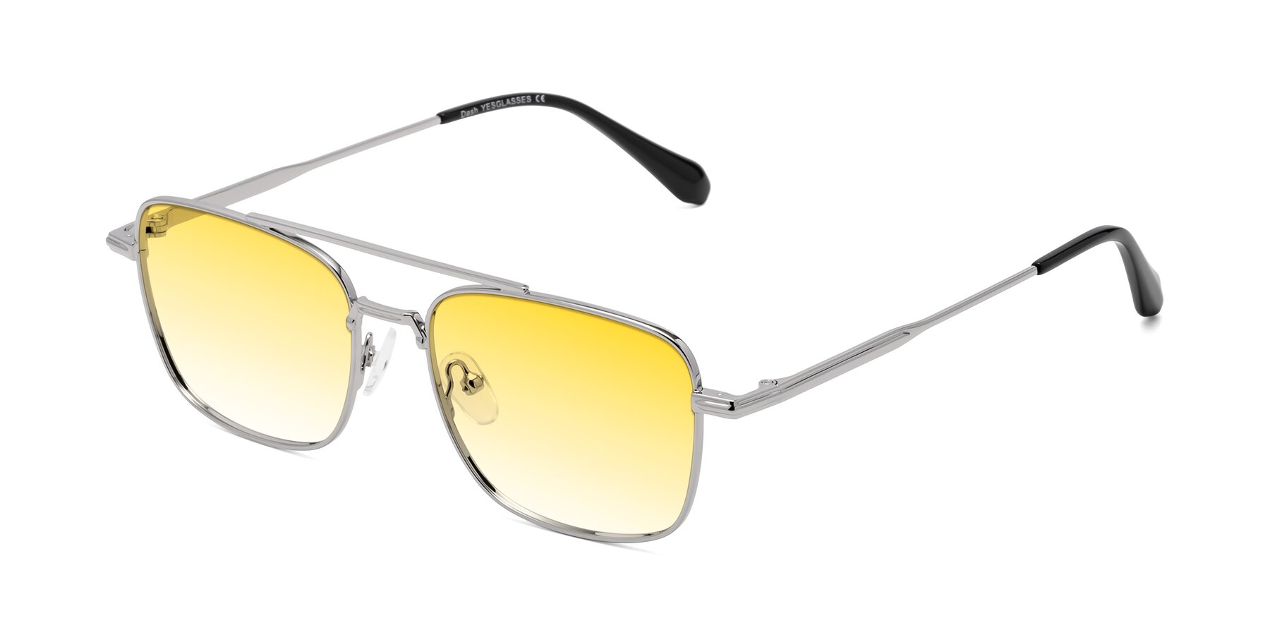 Angle of Dash in Silver with Yellow Gradient Lenses