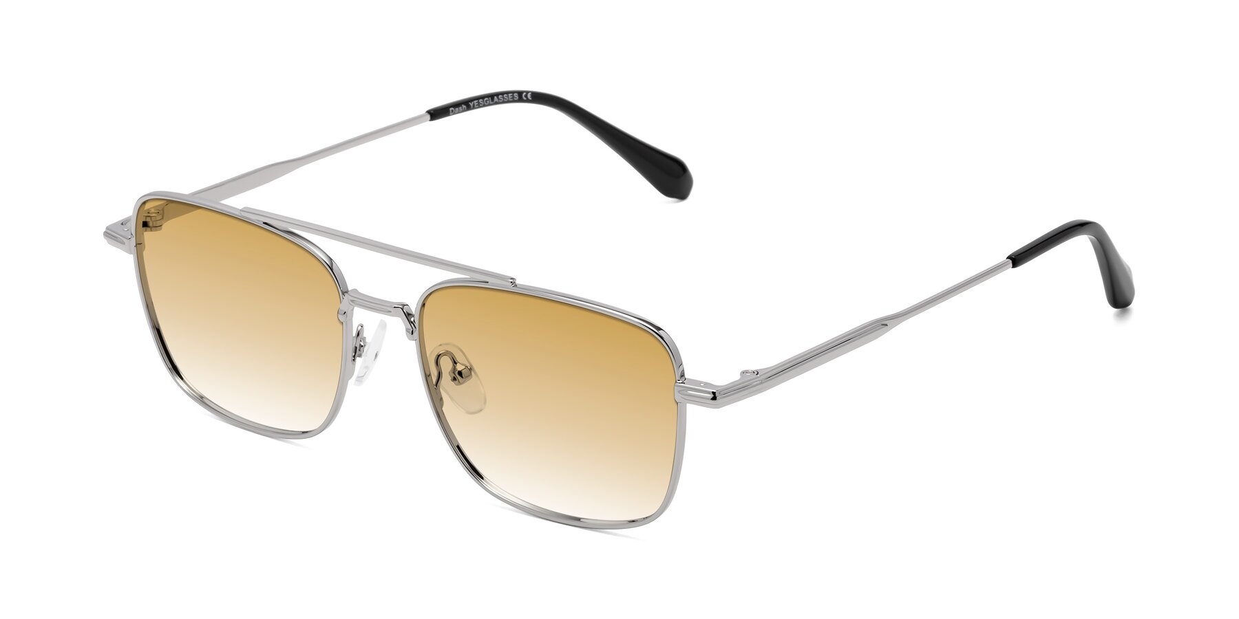 Angle of Dash in Silver with Champagne Gradient Lenses