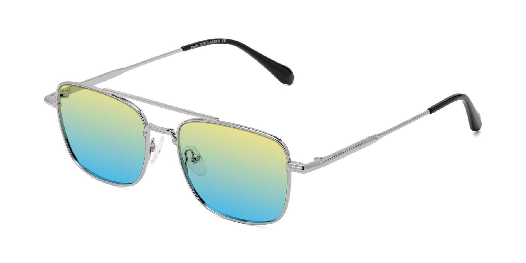 Angle of Dash in Silver with Yellow / Blue Gradient Lenses