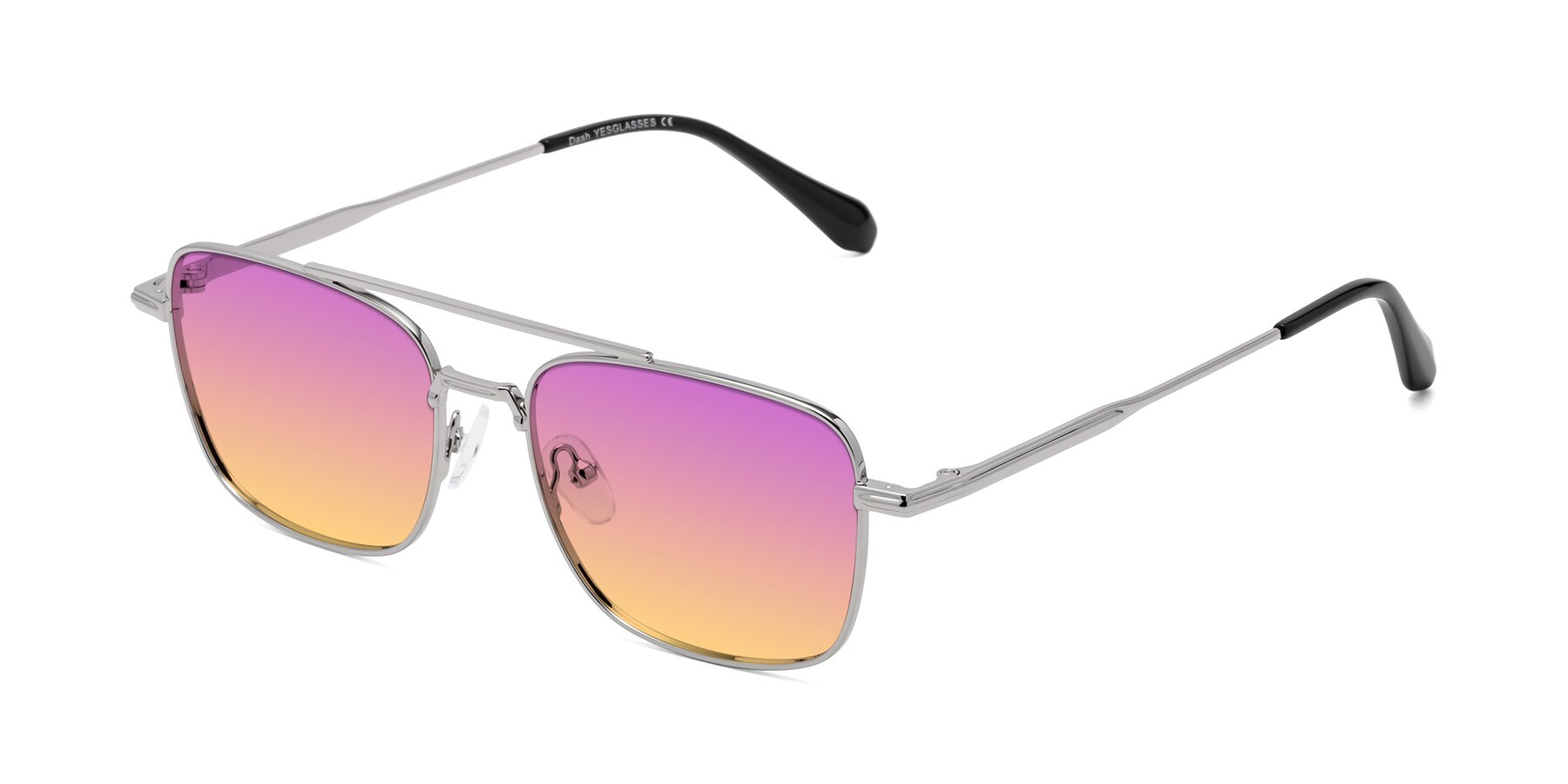 Angle of Dash in Silver with Purple / Yellow Gradient Lenses