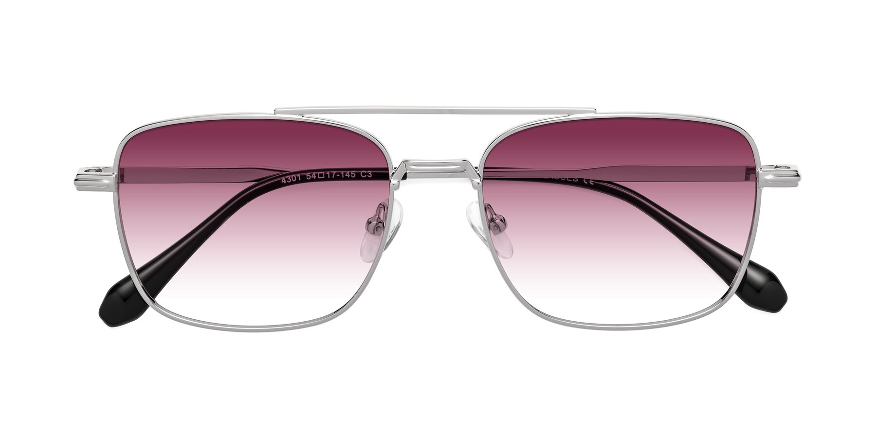 Folded Front of Dash in Silver with Wine Gradient Lenses