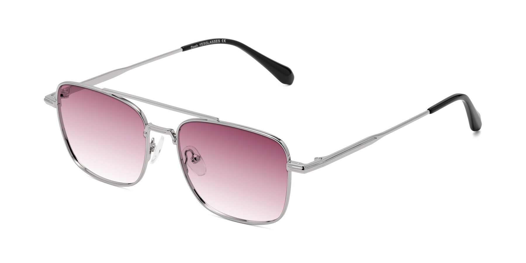 Angle of Dash in Silver with Wine Gradient Lenses