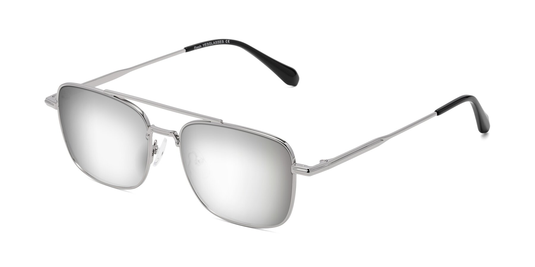 Angle of Dash in Silver with Silver Mirrored Lenses