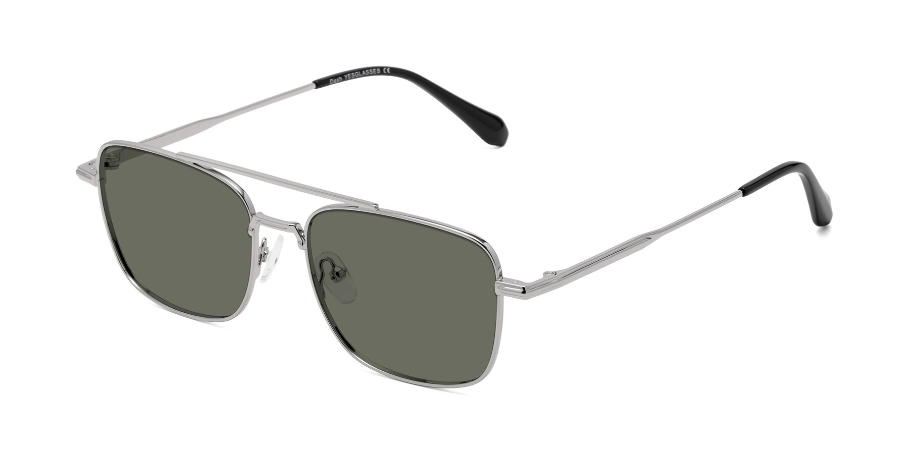 Angle of Dash in Silver with Gray Polarized Lenses