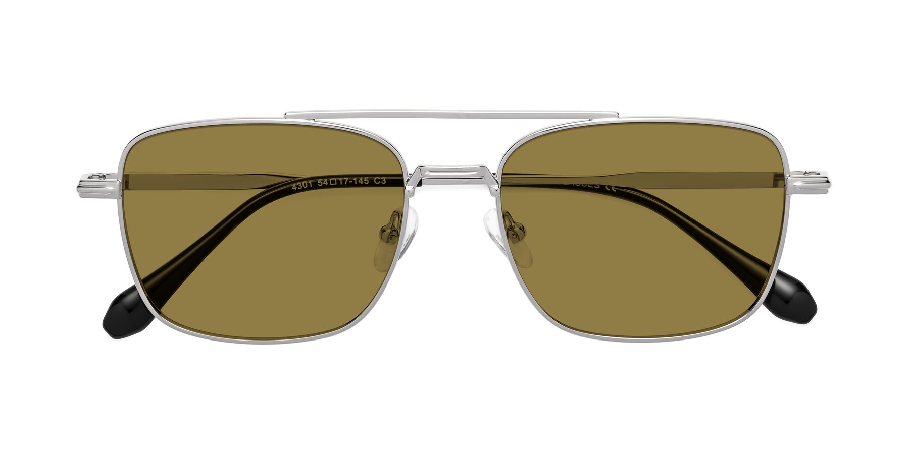 Folded Front of Dash in Silver with Brown Polarized Lenses