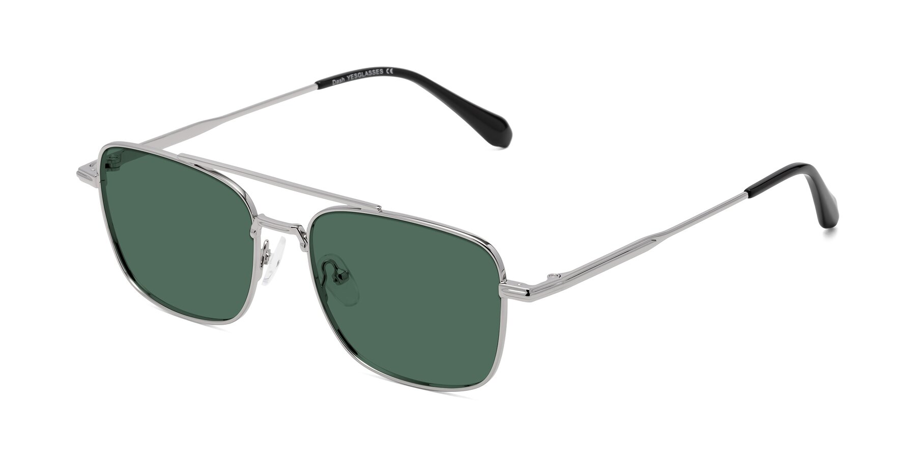 Angle of Dash in Silver with Green Polarized Lenses