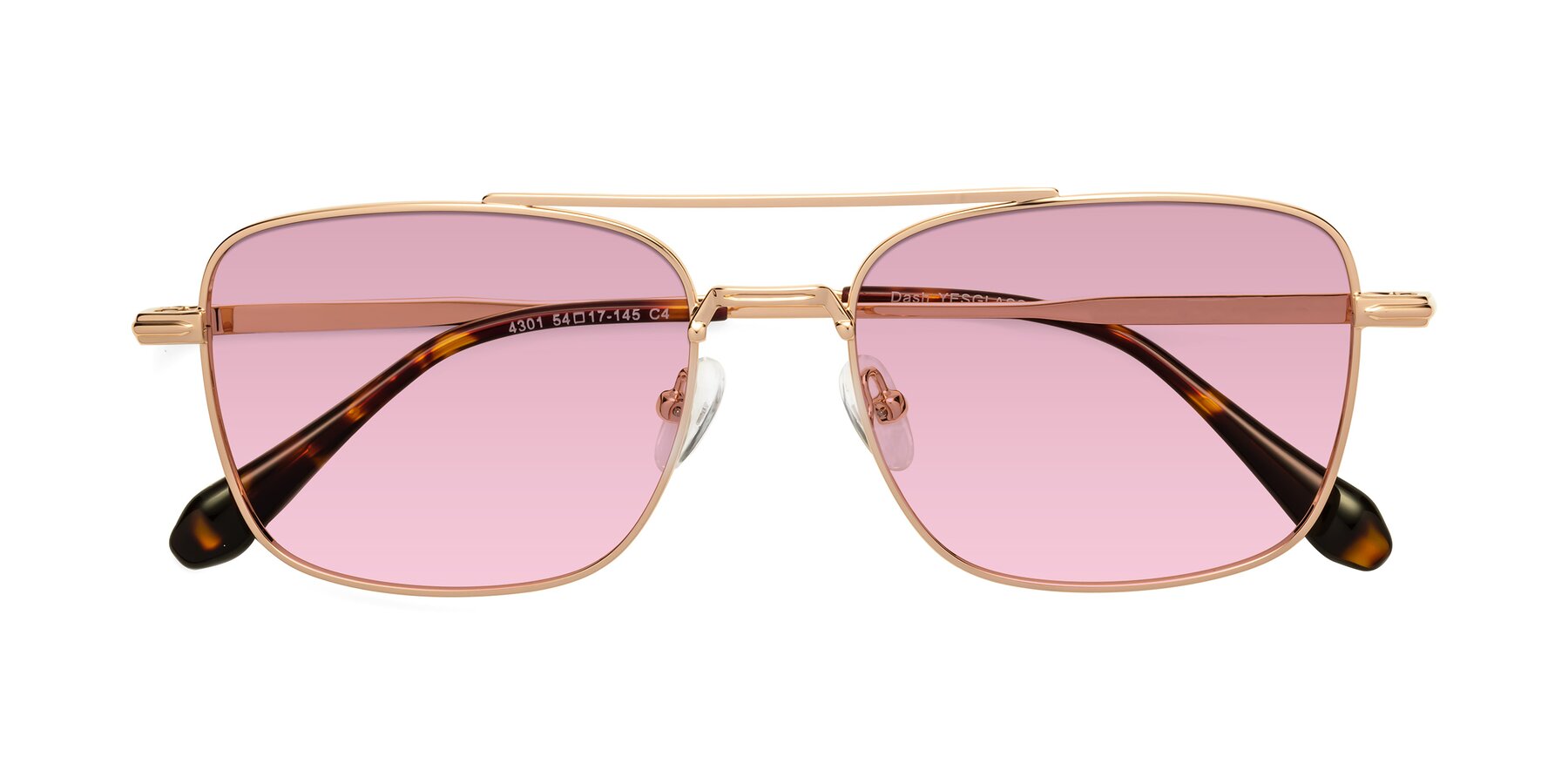 Folded Front of Dash in Rose Gold with Light Wine Tinted Lenses