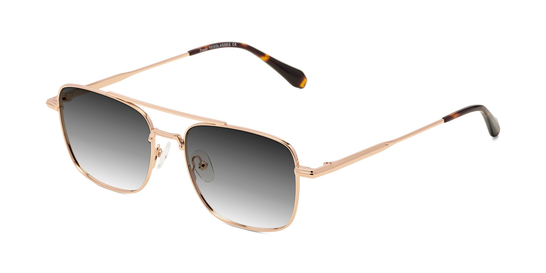 Angle of Dash in Rose Gold with Gray Gradient Lenses